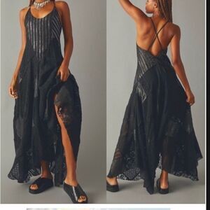 New Free People Party Aurella Black Maxi Dress Lace
Patchwork size M